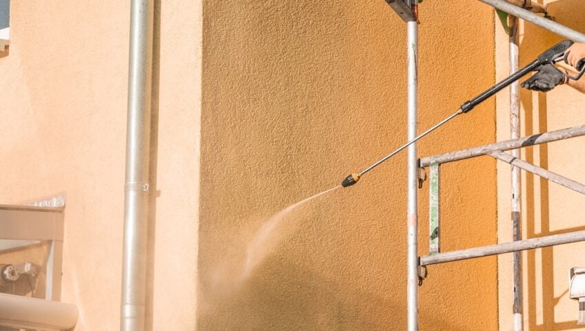 Inside Out Painting New Jersey power washing painted stucco surfaces safely